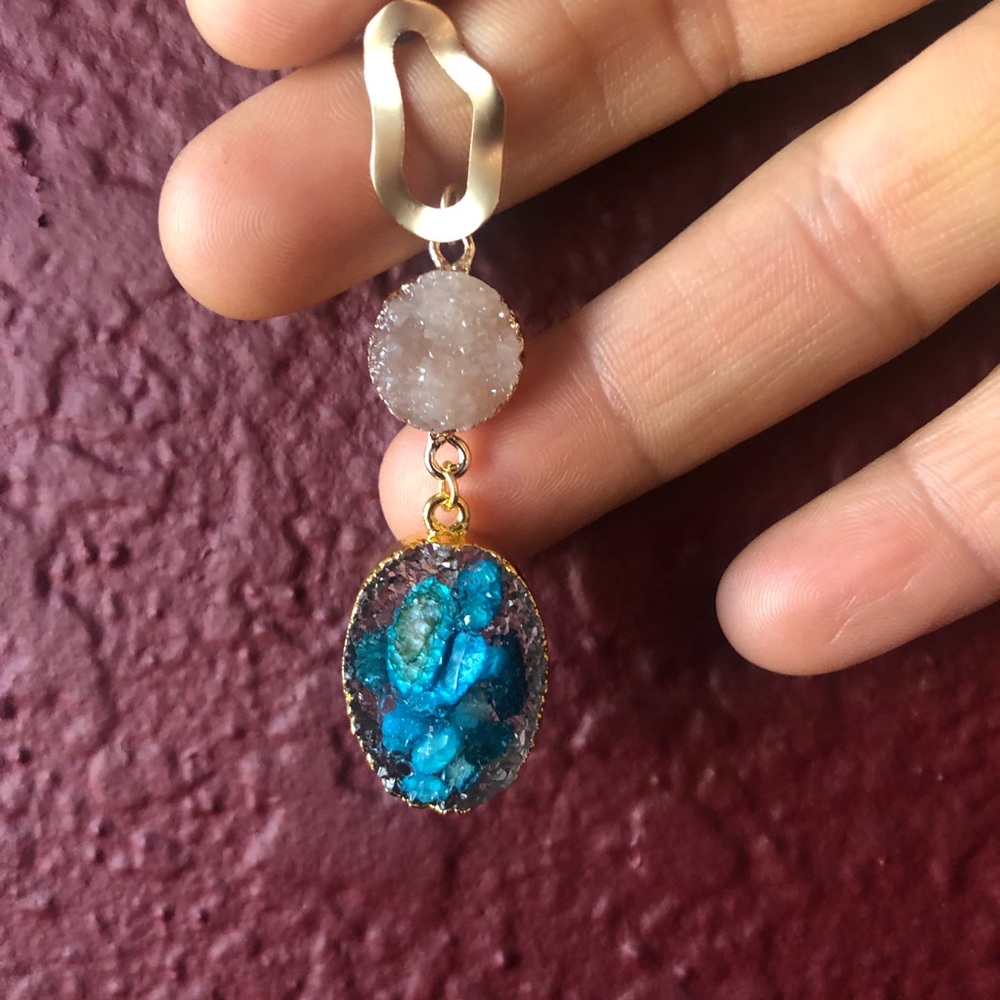 🌟Anthropologie Super flattering Druzy Earrings. - Picture 5 of 7